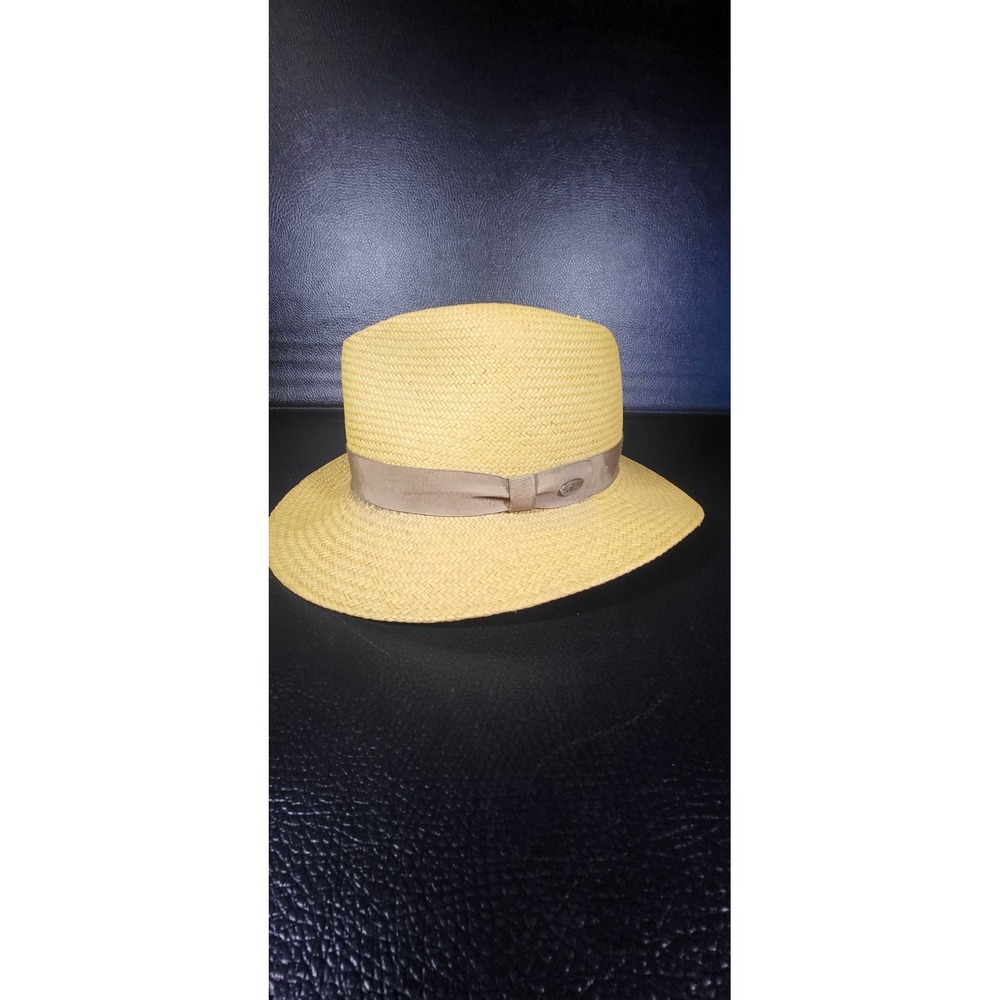 Bailey Of Hollywood Genuine Panama Hand Woven Straw Fedora Hat USA Mens Medium